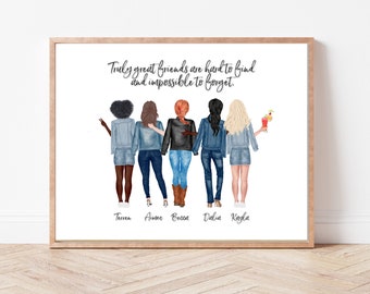 Personalized Friend Portrait, Custom Watercolor Print