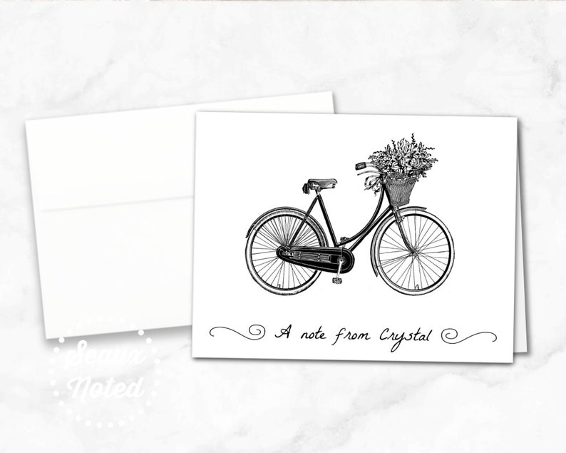 Personalized Notecards; Bicycle Notecards; Custom Stationery; Thank You Notes; Graduation Gift; Teacher Gifts; Birthday Gift; Christmas Gift