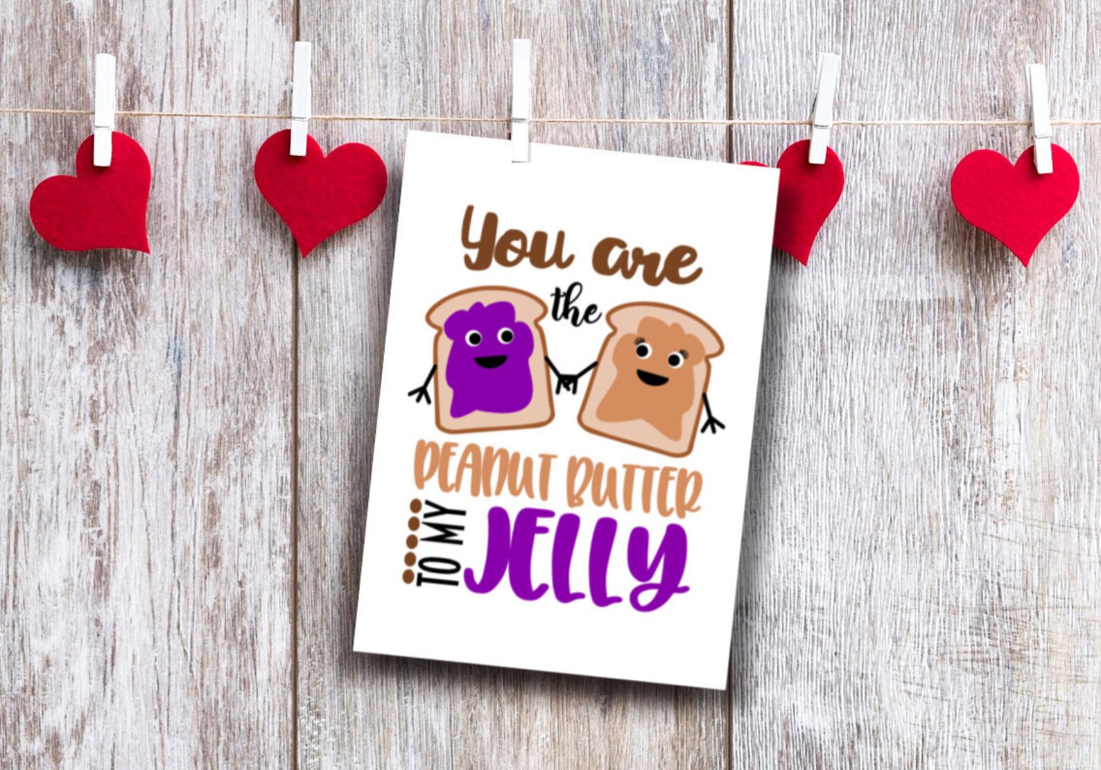 Funny Valentine Card Peanut Butter and Jelly Valentine Card Etsy