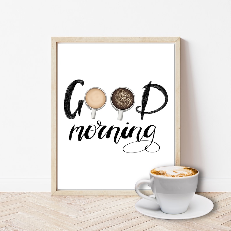 Good Morning Coffee Wall Art Kitchen Wall Art Quirky Home | Etsy