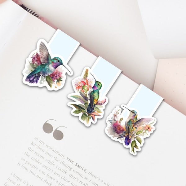 Hummingbird Magnetic Bookmark Set; Gift for Book Lovers; Gift for Hummingbird lovers; Bookmarks; Planner Bookmarks; Bird Bookmarks