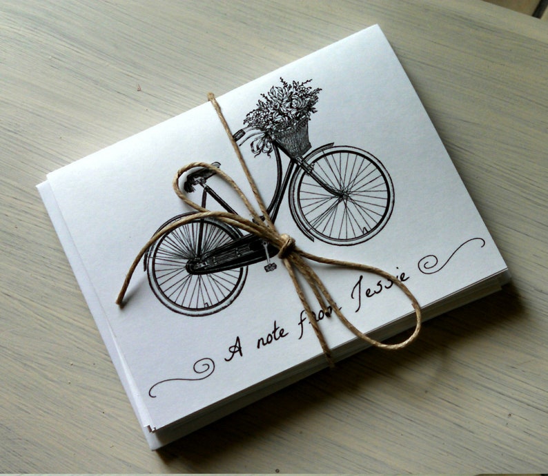 Personalized Notecards; Bicycle Notecards; Custom Stationery; Thank You Notes; Graduation Gift; Teacher Gifts; Birthday Gift; Christmas Gift