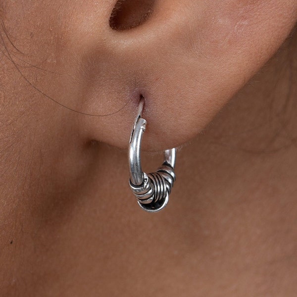 Silver Bali Hoop Earring 925 Sterling Silver 1 Pair Hoop Earring ~ Handmade Jewelry ~ Designer Bali Hoop ~ Gift For Christmas