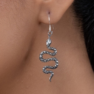 Snake Earring 925 Sterling Silver Designer Plain 1 PAIR Earrings Jewelry ~ Handmade Jewelry ~ Silver Plain Long Earring ~ Gift For Birthday