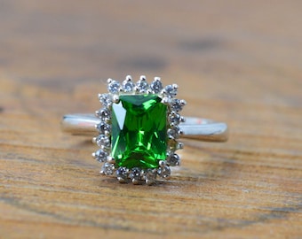 Emerald Ruby Ring Turkish Jewelry Handmade Solitaire Reversible 2 in 1 Ring 8.5 Emerald Ruby Ring Turkish Jewelry Handmade Solitaire Reversible 2 in 1 Ring 8.5