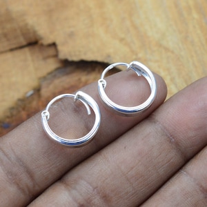 Silver Plain Hoop 925 Sterling Silver Gemstone 1 PAIR Hoop Earring ~ Handmade Jewelry ~ Elegant Earring ~ Gemstone Hoop ~ Gift For Christmas