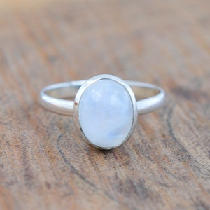 Rainbow Moonstone 925 Sterling Silver Handmade Jewelry Ring image 1