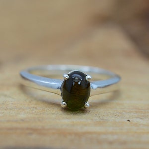 Green Tourmaline 925 Sterling Silver Gemstone Jewelry Ring