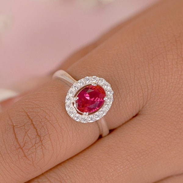 Red Ruby Topaz 925 Sterling Silver Gemstone Ring ~ Gift For Her ~ Elegant Ring ~ Gift For Anniversary ~ New Collection