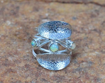 Beautiful Ethiopian Opal Gemstone Jewelry 925 Sterling Silver Ring 5.75 US