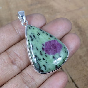 Ruby Zoisite 925 Sterling Silver Gemstone Pendant ~ Handmade Jewelry ~ Pear Shape Pendant ~ Ruby Zoisite ~ Gift For Anniversary