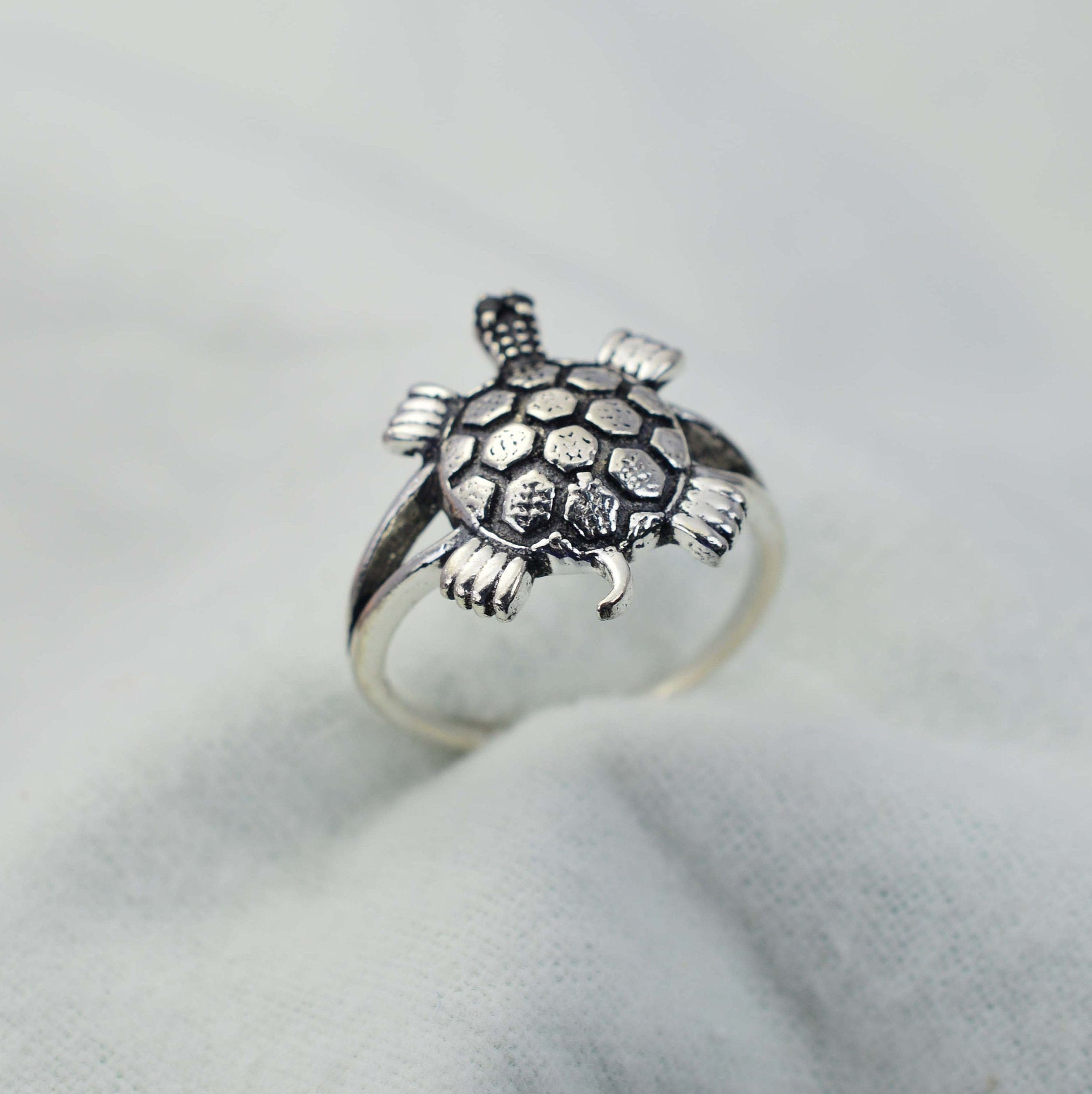 Plain 925 Sterling Silver Turtle Ring Etsy Singapore