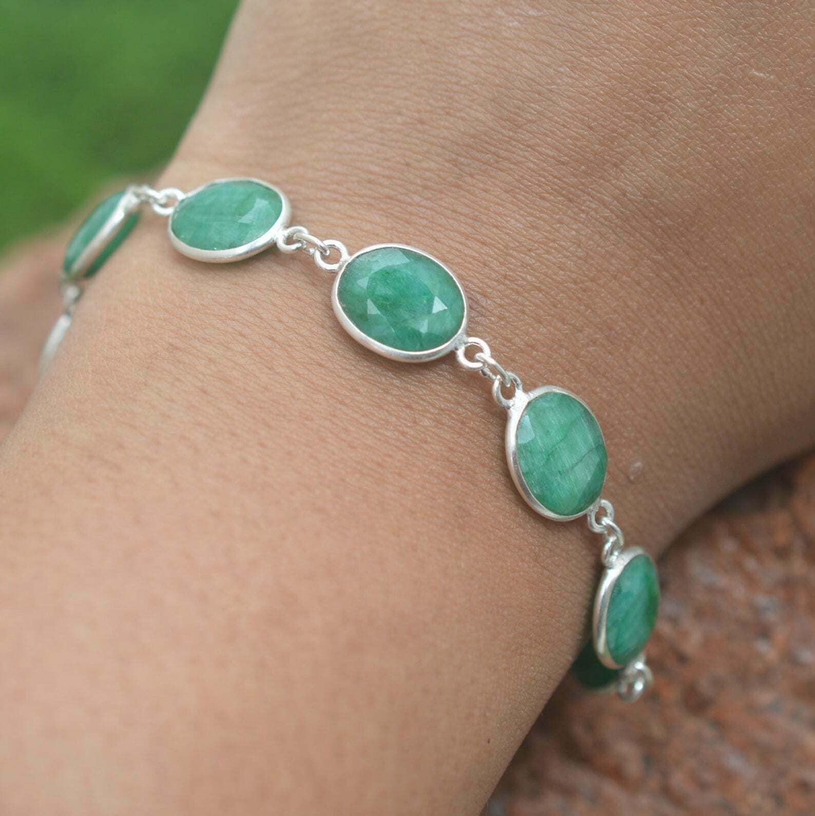 Sterling Silver Emerald Bracelet | Emerald Bracelet Fine Jewelry - Vintage  100% 925 - Aliexpress