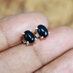 Black Onyx 925 Sterling Silver Stud Earring