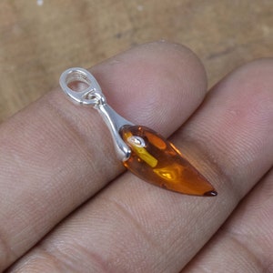 Natural Baltic Amber 925 Sterling Silver Gemstone Drop Pendant ~ Natural Pretty Amber Pendant ~ Handmade Jewelry ~ Gift For Birthday