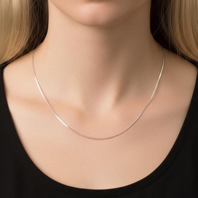 Plain 925 Sterling Silver Thin Delicate Link Chain, Minimal Silver