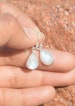 White Rainbow Moonstone 925 Silver Teardrop Shape Hook Earring 