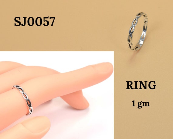 送料無料 店舗 Silver Band Plain Designer Silver Sterling 925 Ring Twist アクセサリー