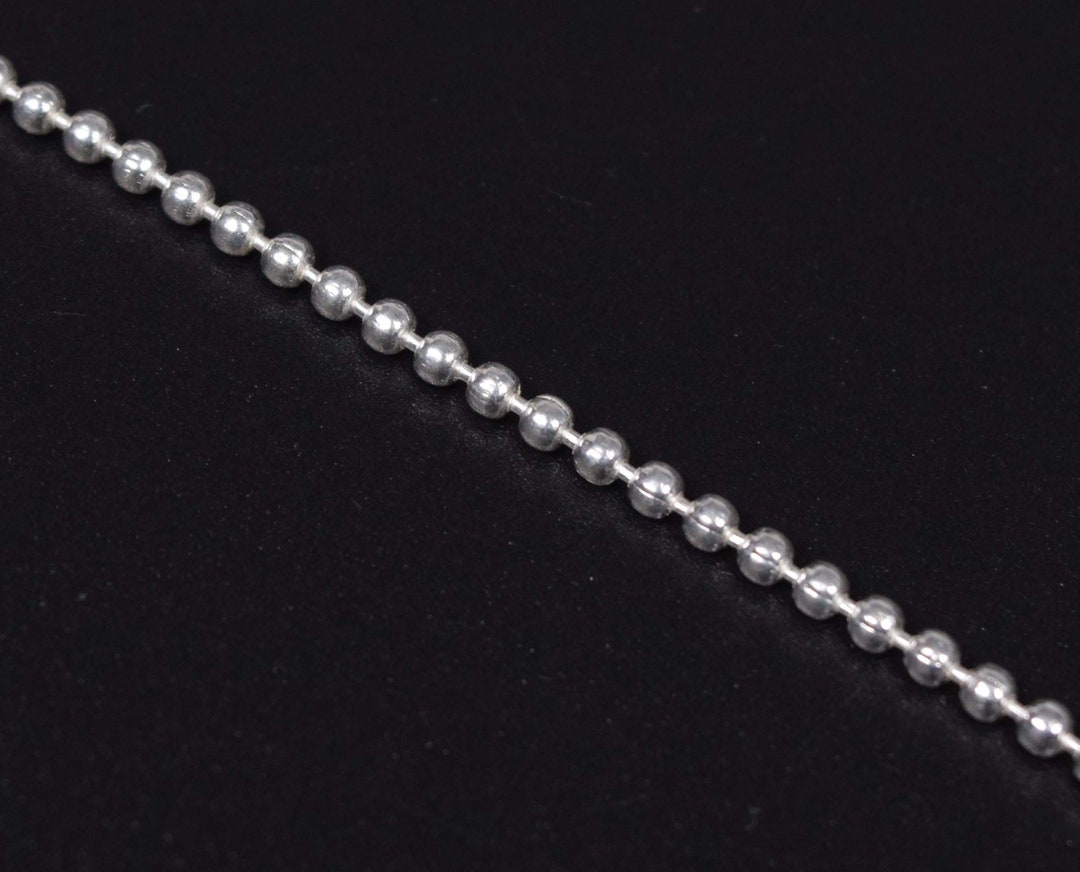 Silver Ball Chain 925 Sterling Silver Cut Ball Chain Necklace Jewelry