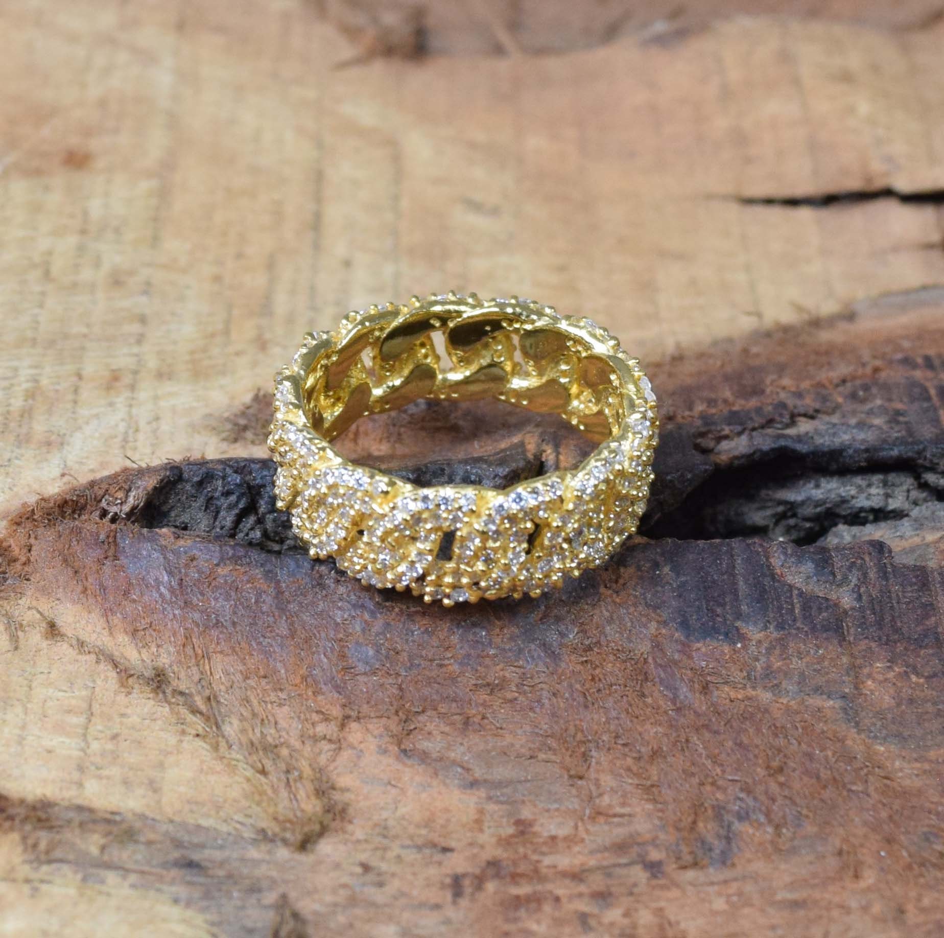 Cubic Zirconia 925 Sterling Silver 18 Carat Gold Overlay