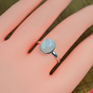 Rainbow Moonstone 925 Sterling Silver Handmade Jewelry Ring image 4