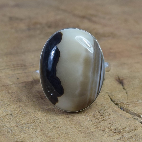 Banded Agate 925 Sterling Silver Banded Agate Gemstone Elegant Agate Jewelry Ring ~ Oval Shape Ring ~ Handmade Jewelry ~Gift For Anniversary