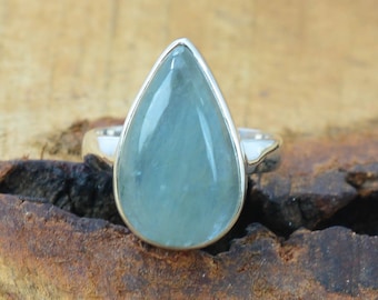 Aquamarine 925 Sterling Silver Gemstone Ring
