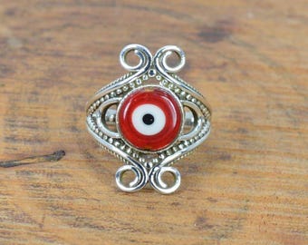 Bijoux de protection en argent sterling 925 avec émail rouge