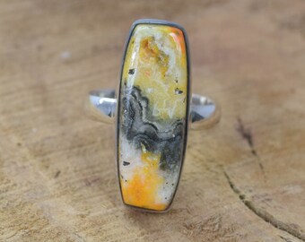 Bumble Bee Jasper 925 Sterling Silver Gemstone Elegant Ring Jewelry ~ March Month Birthstone ~ Handmade Jewelry ~ Gift For Valentine Day