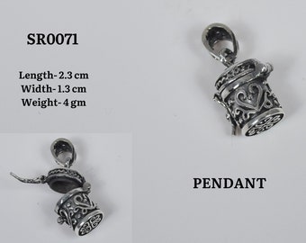 Pendentif boîte de créateur en argent en argent sterling 925 avec pendentif poison uni, pendentif message, boîte à pilules/médicaments élégante, cadeau pour elle