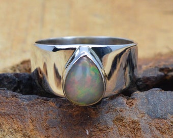 Welo Ethiopian Opal 925 Sterling Silver Statement Ring ~ Natural Opal Jewelry ~ Handmade Jewelry ~ Gift For Her