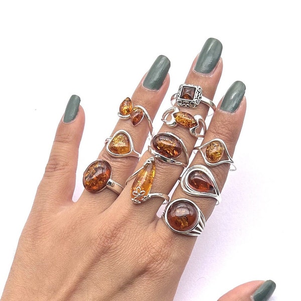 Baltic Amber 925 Sterling Silver Natural Gemstone Elegant Ring Jewelry ~ Handmade Jewelry ~ All Designer Ring ~ Gift For Christmas