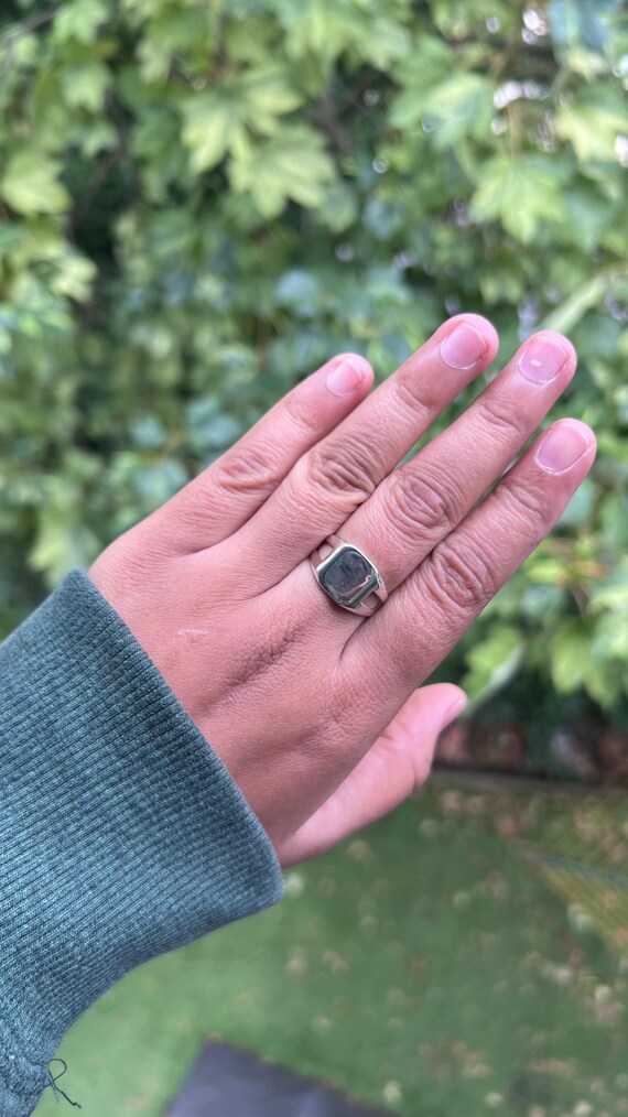 thumbnail image 2 of Handmade Solid 925 Sterling Silver Plain Signet Band Ring – Multiple Sizes (4-13) 2 of 5