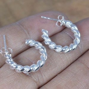 Cartilage Hoops Earring 925 Sterling Silver Round Designer 1 PAIR Hoop Earring ~ Handmade Jewelry ~ Delicate Hoops ~ Gift For Christmas