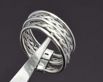 925 Sterling Silver Multi Band Ring, Stackable Statement Boho Fine Jewelry for Women