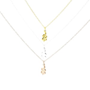 Solid Gold 9k/14k/18k Diamond Snake Necklace ~ Snake Pendant ~ Handmade Necklace Jewelry ~ Minimalist Animal Jewelry ~ Gift For Christmas