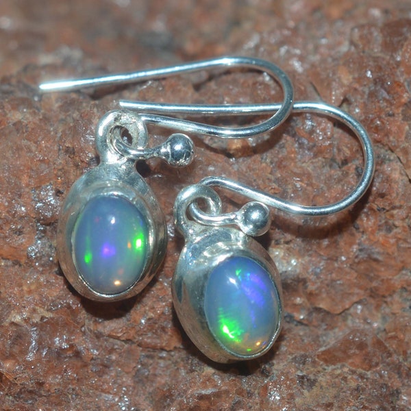Welo Ethiopian Opal 925 Sterling Silver Opal Jewelry Hook Earring
