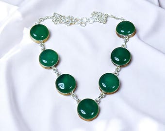 最終価格❗️アンティーク　 グリーンオニキス ネックレス ドロップグリーンオニキスネックレス | jojono