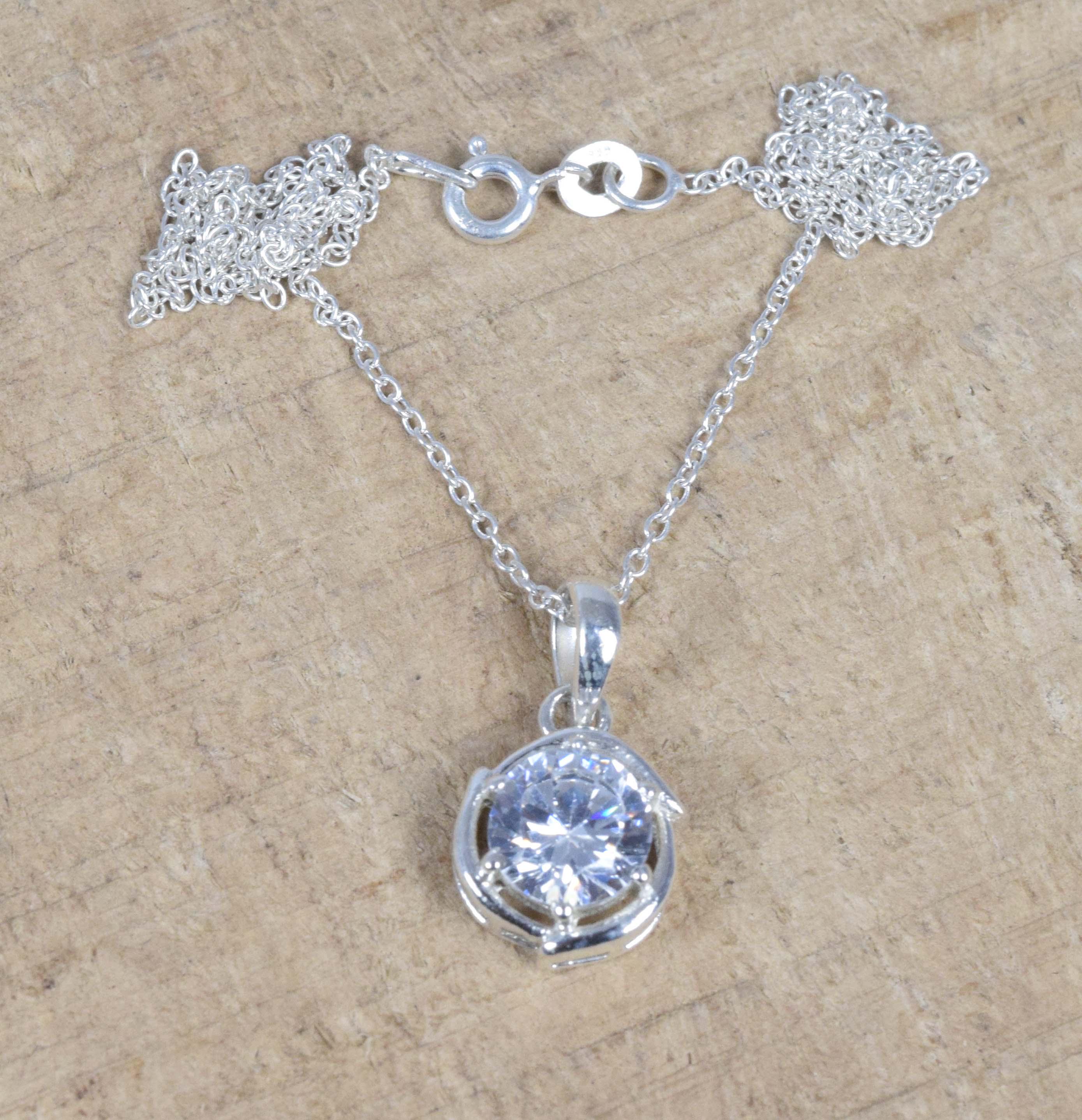 Pendentif Topaze Blanche Argent 925 - Magnifique Bijou Neuf Avec étiquettes