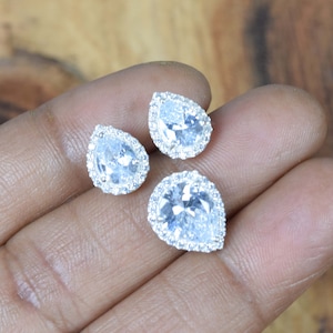 Cubic Zirconia 925 Sterling Silver Gemstone Pear Elegant Earring Pendant Set ~ New Collection ~ Elegant Jewelry ~ Gift For Christmas