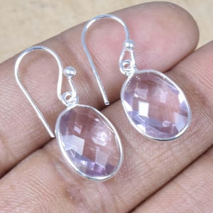 Cut Purple Amethyst 925 Sterling Silver Natural Gemstone Elegant Hook Earring ~ February Birthstone ~ Handmade Jewelry ~ Gift For Christmas