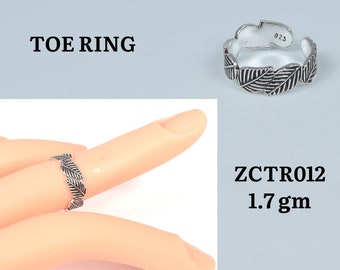 Leaf Toe Ring 925 Sterling Silver Adjustable Plain Toe Ring Jewelry ~ Body Jewelry Midi Foot Ring ~ Handmade Jewelry ~ Gift For Women