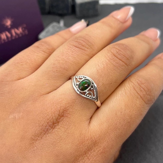 ブラックオパール リング / Ethiopian Black Opal Ring 2