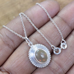 Ethiopian Opal Pendant: 925 Sterling Silver Gemstone, October Birthstone