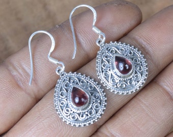 Pink Tourmaline 925 Sterling Silver Gemstone Designer 1 PAIR Hook Earring ~ October Birthstone ~ Natural Tourmaline ~ Gift For Christmas