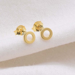 Solid Gold 9k/14k/18k Circle 1 PAIR Stud Earring  ~ Gold or Rose Gold ~ Little Circle Stud ~ Minimalist Circle Stud ~ Gift For Birthday