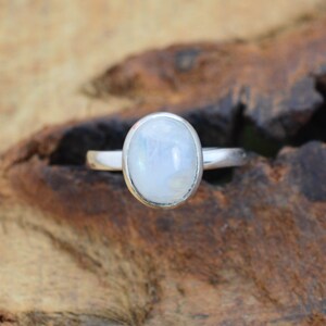 Rainbow Moonstone 925 Sterling Silver Handmade Jewelry Ring image 3