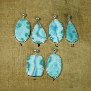 Natural Blue Larimar 925 Sterling Silver Gemstone Elegant Pendant ~ March Month Birthstone ~ Handmade Pendant ~ Gift For Valentine Day