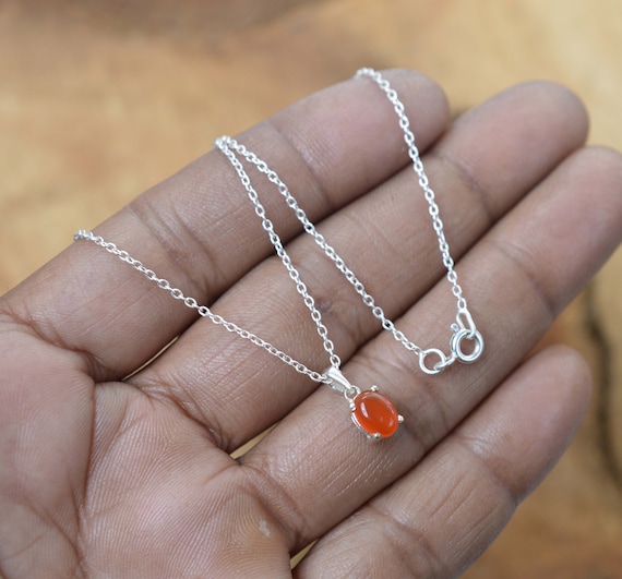 Sterling silver cheap carnelian pendant