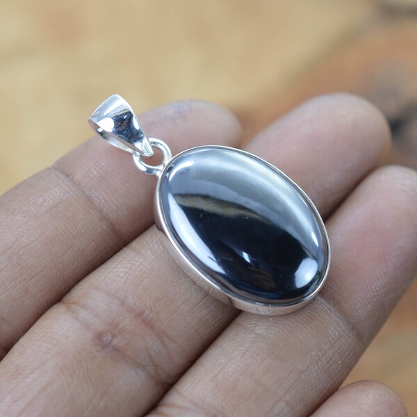 Hematite 925 Sterling Silver Gemstone Pendant